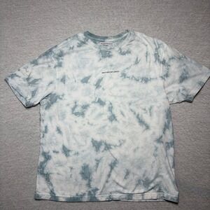 Another Influence Mens T-Shirt Medium Blue White Tie Dye Logo Streetwear‎ Cotton
